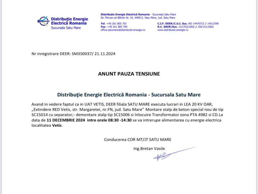 09.12.2024- Anunț important